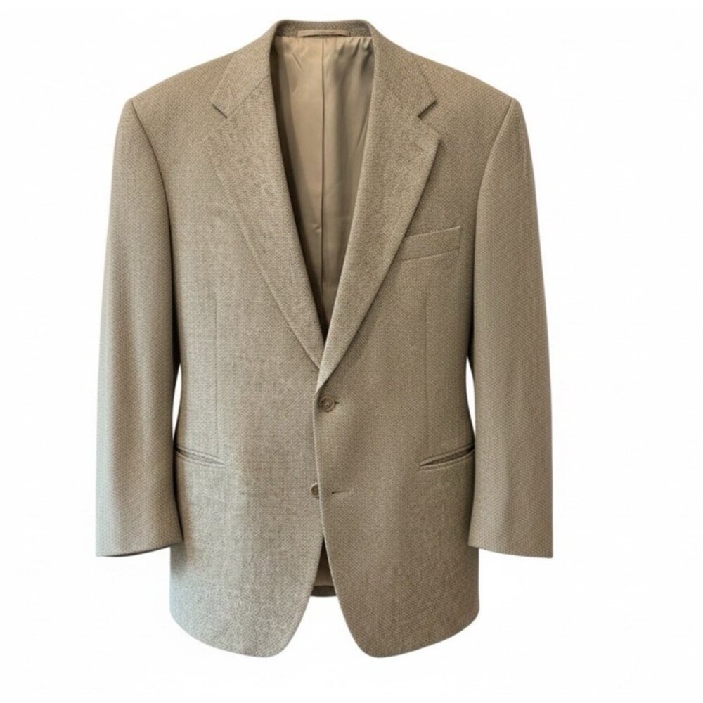Brooks Brothers Brown/Gray Herringbone 2 Button Single Vent Sport Coat Mens 46R